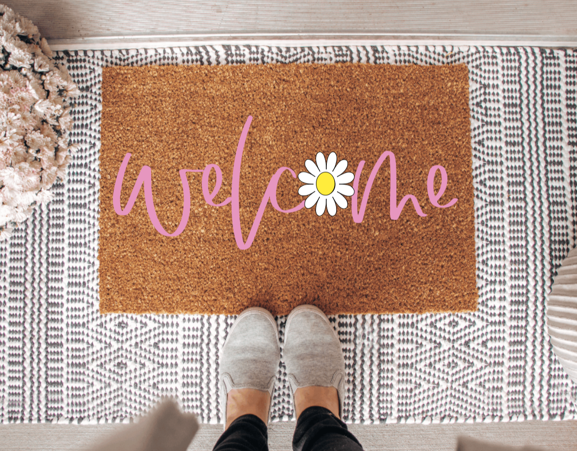 Welcome Doormat Flower Doormat