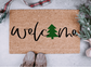 Welcome Christmas Tree Doormat | Happy Holidays Decor | Gift | Seasonal Decor | Winter | Christmas Decor | Porch Decor