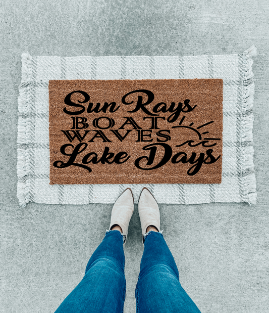 Sun rays lake days doormat | lake doormat | summer doormat | boat doormats | lake life