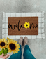 Welcome sunflower doormat | summer doormat | welcome home doormat | spring doormat | gift doormat