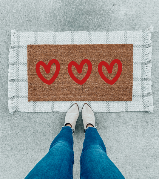 Valentines Hearts Doormat | Valentines Day Decor