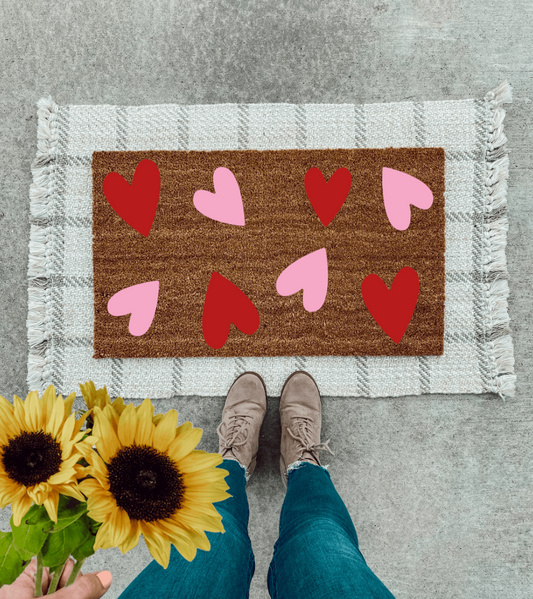 Valentines Day Doormat | Multi Hearts |