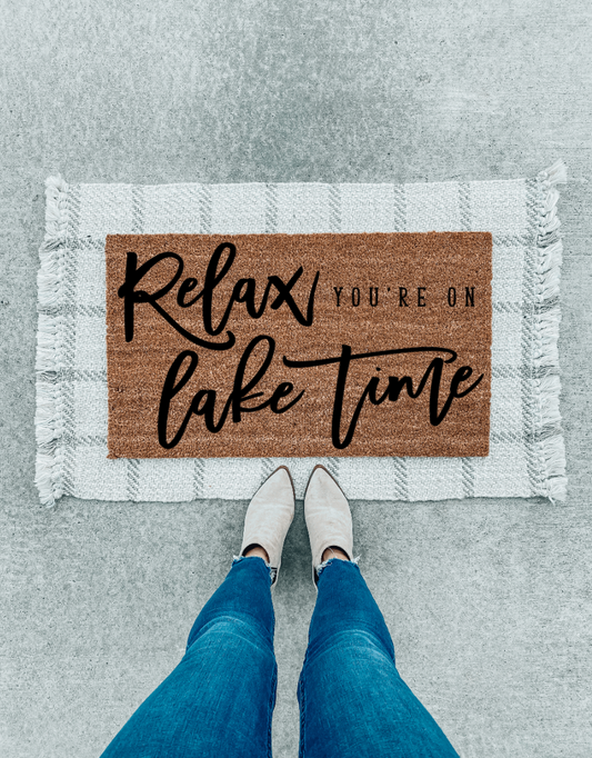 Relax You're on Lake Time Doormat