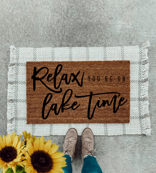 Relax You're on Lake Time Doormat