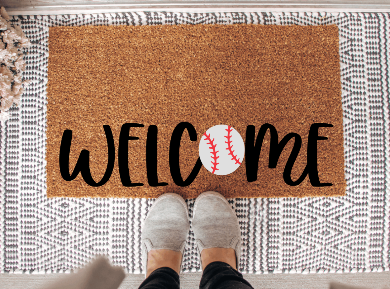 Welcome Baseball Doormat | Baseball Season | Seasonal Decor