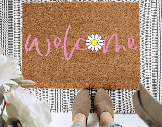 Welcome Doormat Flower Doormat
