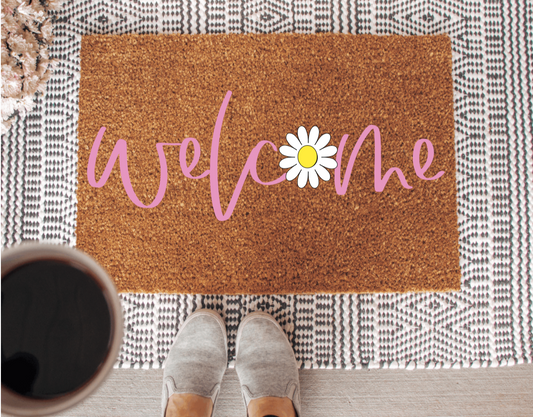Welcome Doormat Flower Doormat