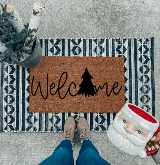 Welcome Christmas Tree Doormat