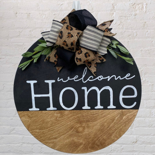 Welcome home door hanger | leopard door hanger | porch decor | home decor | leopard print