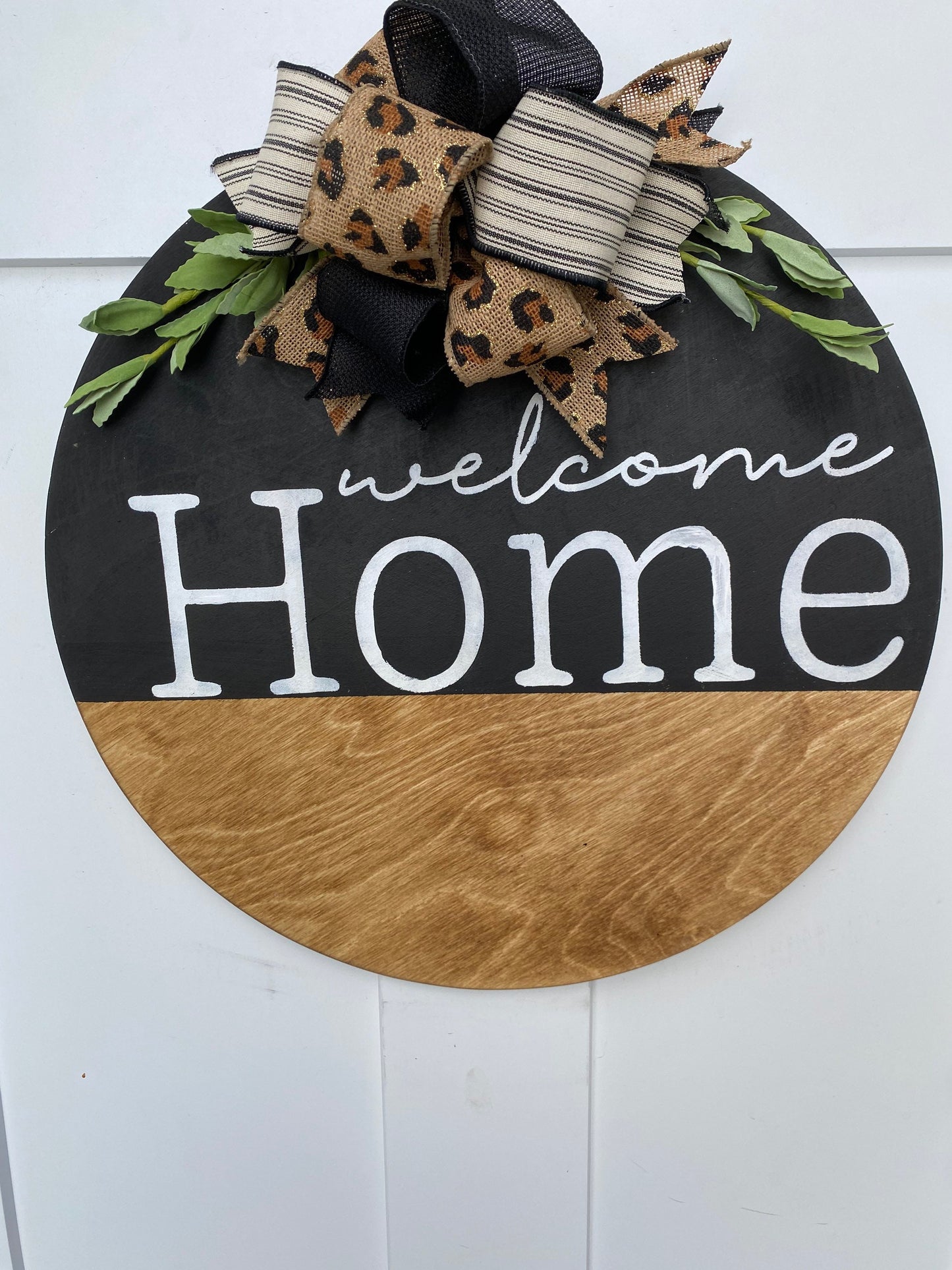 Welcome home door hanger | leopard door hanger | porch decor | home decor | leopard print