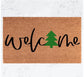 Welcome Christmas Tree Doormat | Happy Holidays Decor | Gift | Seasonal Decor | Winter | Christmas Decor | Porch Decor