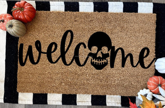 Spooky Doormat | Halloween doormat | haunting doormat | skull doormat | Halloween decor | porch decor | scary doormat