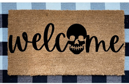 Spooky Doormat | Halloween doormat | haunting doormat | skull doormat | Halloween decor | porch decor | scary doormat