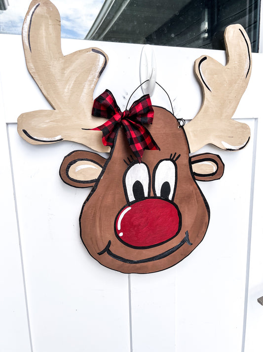 Rudolph the reindeer door hanger