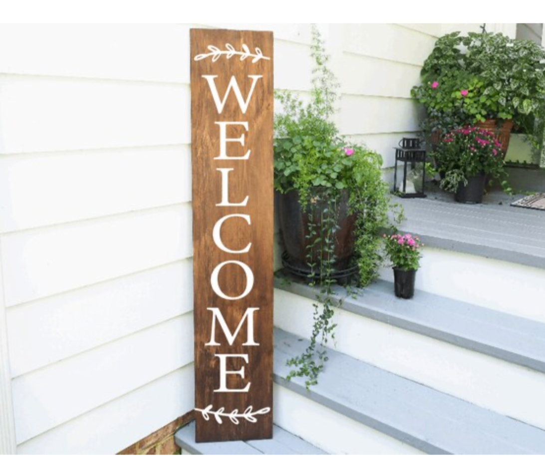 Welcome porch leaner