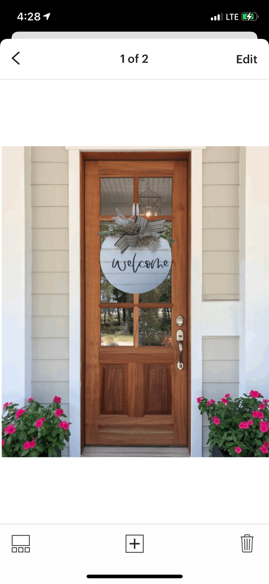 Welcome farmhouse door hanger | porch decor